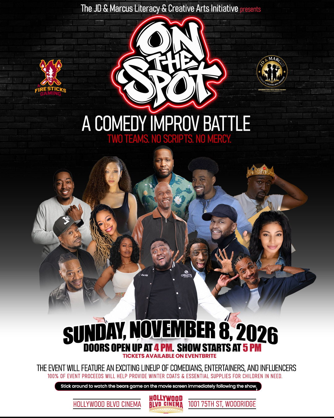 Flyer for On the Spot: A Comedy Improv Battle
